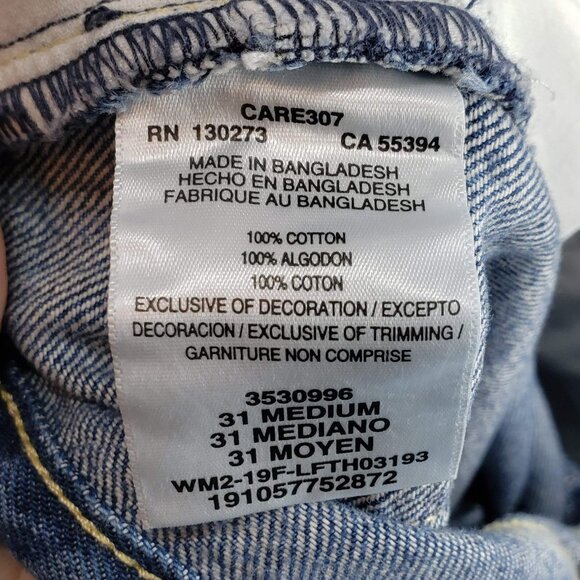 LEE Nwt Modern Vintage High Rise Straight Leg Ankle Jeans 31 Faded Look Patches - Picture 8 of 12